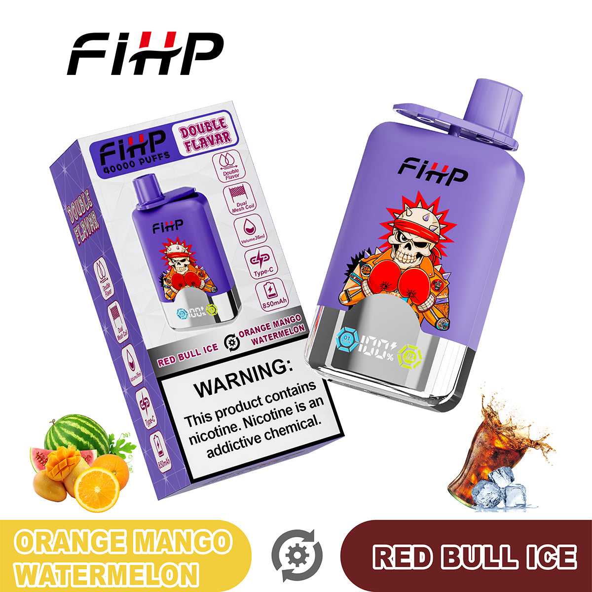 ✨FIHP 40K Jednorazová elektronická cigareta, dve príchute (40 000 potiahnutí)