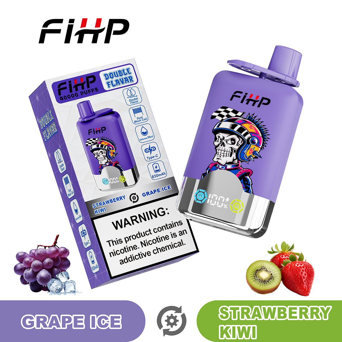 ✨FIHP 40K Jednorazová elektronická cigareta, dve príchute (40 000 potiahnutí)