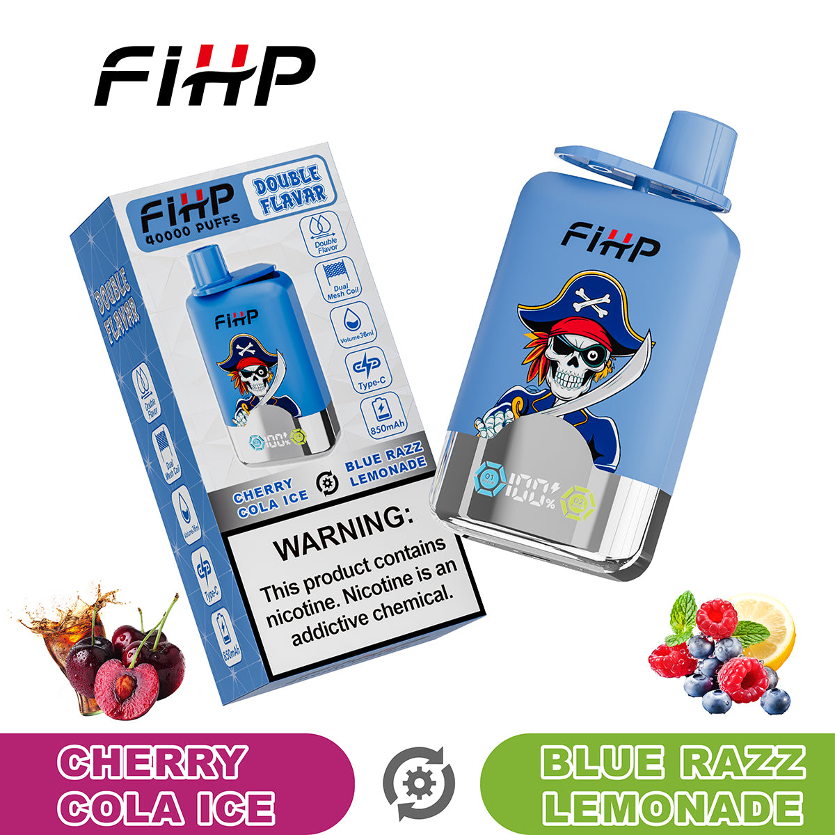 ✨FIHP 40K Jednorazová elektronická cigareta, dve príchute (40 000 potiahnutí)