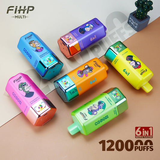 ✨ Jednorazová elektronická cigareta FIHP120K, 6 príchutí v jednej (120 000 potiahnutí)