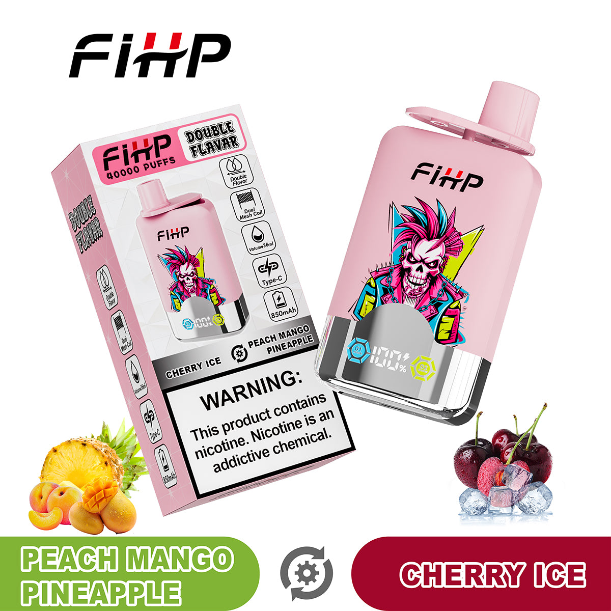 ✨FIHP 40K Jednorazová elektronická cigareta, dve príchute (40 000 potiahnutí)