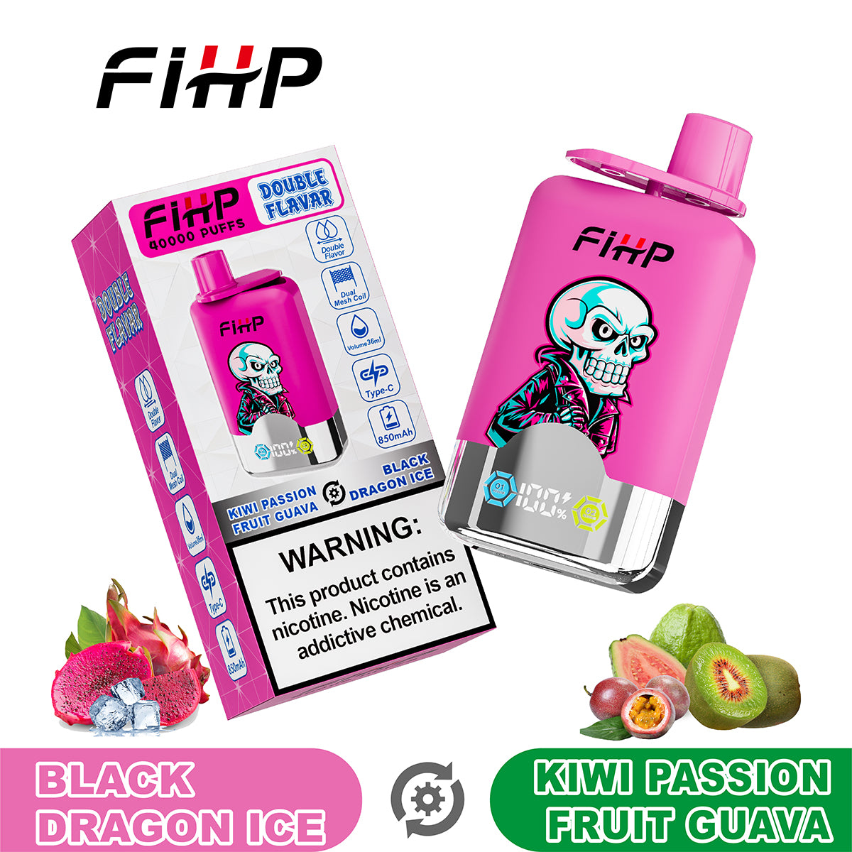 ✨FIHP 40K Jednorazová elektronická cigareta, dve príchute (40 000 potiahnutí)